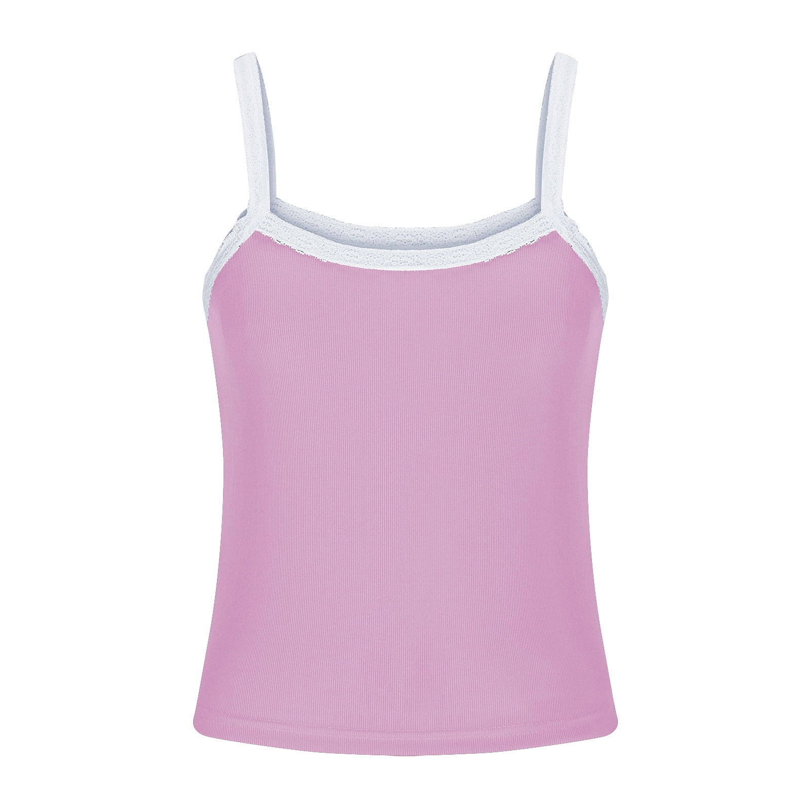 JGGSPWM Women's Lace Trim Cami Tops Square Neck Sleeveless Y2K