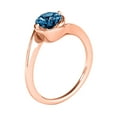 thumbnail image 2 of 1 Carats Blue Round Diamond Engagement Ring 18K Solid Rose Gold, 2 of 3