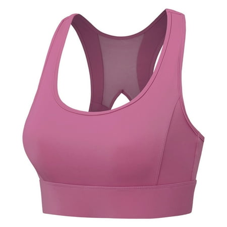 

EHTMSAK Womens Sports Bras Racerback Comfort Back Closure Bras for Yoga Purple XL