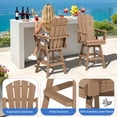 thumbnail image 2 of SERWALL 3-Piece Outdoor Swivel Bar Set with Table, 2 HDPE Swivel Bar Chairs & 1 Bar Table, All-Weather Patio Barstool Furniture, Brown, 2 of 7