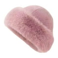 thumbnail image 2 of hengtong Cossack Hat Russian Hat Women Thick Winter Faux Hat for Hiking Motorbike Bean Paste Color, 2 of 8