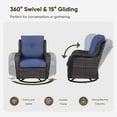 thumbnail image 3 of Planntonneo Outdoor Swivel Gliders Chair Set of 2, Patio Wicker High Back Swivel Rocker Chair with Navy Cushions for Balcony Deck Porch, 3 of 10