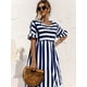 thumbnail image 4 of Vestido De Playa De Manga Corta, Vestido Informal De Vacaciones Con Cuello Redondo Para Verano Y Primavera, Ropa De Mujer, 4 of 4