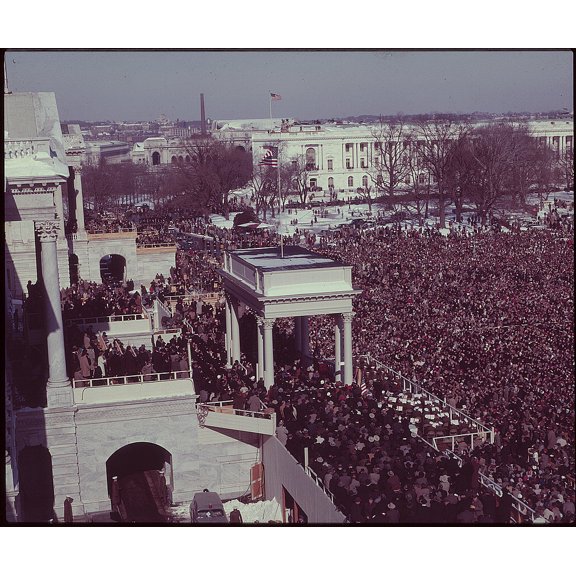 Crowd on Capitol grounds, attending inauguration of Lyndon B. Johnson Canvas Wall Art (20" x 30")