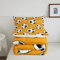 thumbnail image 5 of Erosebridal Football Comforter Set Full Size Soccer Bedding Set Soccer Ball Game Yellow Comforter Sports Theme Quilt Set, 5 of 7
