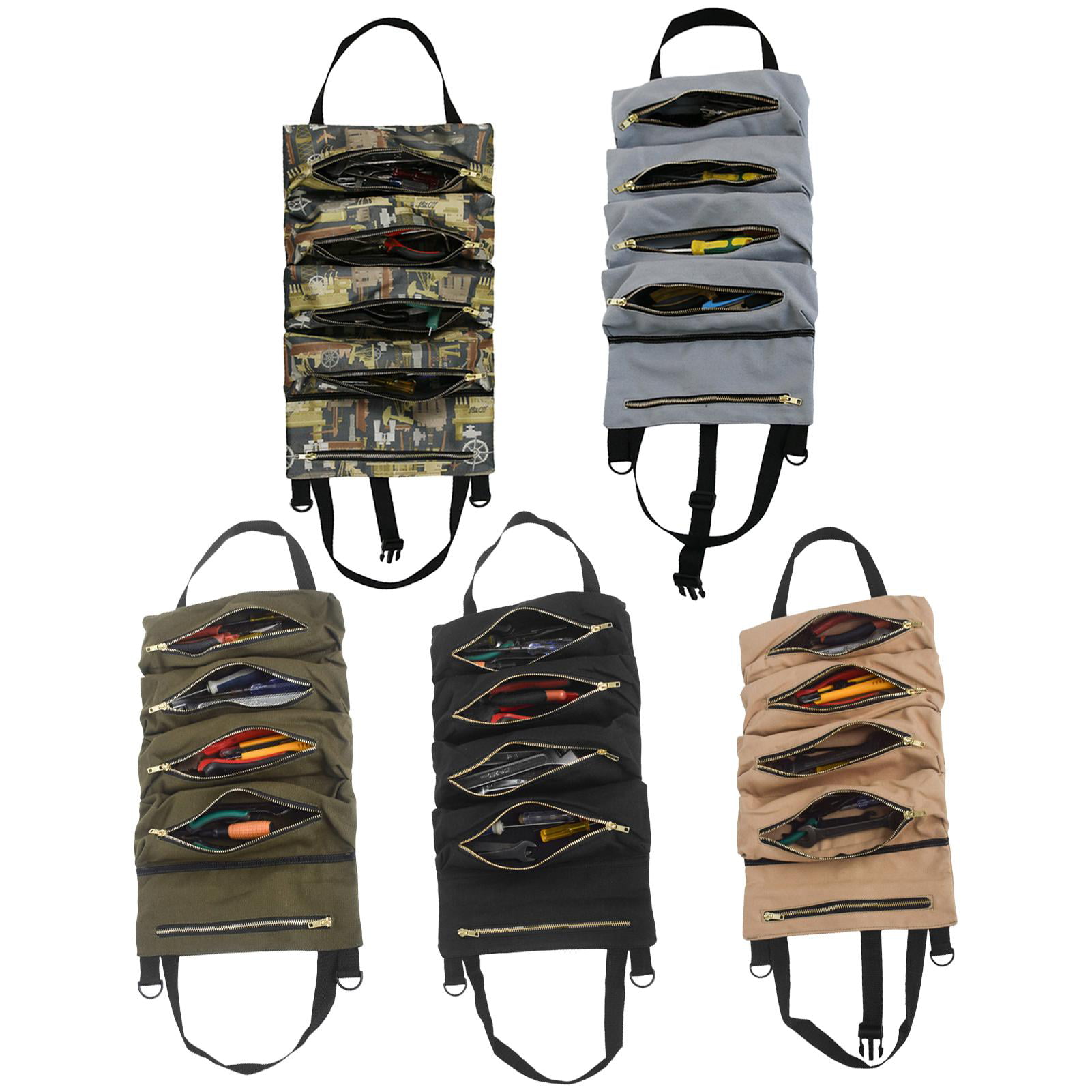 Roll Up Tool Pouch Wrench Socket 14-Slot Organizer Canvas Tools Case Waterproof 