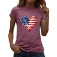 thumbnail image 2 of Pxxlle Fourth of July Shirts for Women Funny USA Flag Graphic Tees Patriotic Short Sleeve T Shirts Independence Day Crewneck Tshirt XXL, 2 of 7