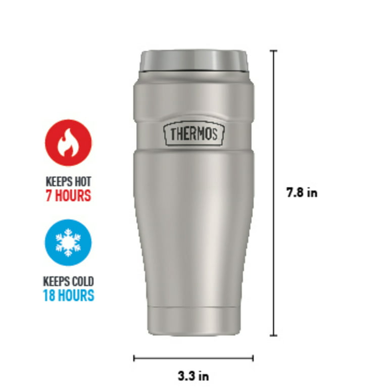THERMOS TRAVEL MUG - Silver - 16 oz. - Stainless Steel NEW - Insulated -  Tumbler