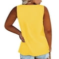 thumbnail image 5 of WTXUE Tank Tops Sleeveless, Scoop Neck Summer Women Floral Button Plus Size Tank Loose Vest T Shirts Tunics Tee Solid Casual Tops for Women'S Plus Yellow XXL, 5 of 7