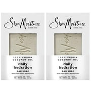SheaMoisture Bar Soap 100% Virgin Coconut Oil - Daily Hydrating Body Wash Bar Soap with Plant-Based Moisturizers to Nourish and Replenish Skin - 8 oz. Bar 2 Pack