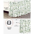 thumbnail image 3 of Eucalyptus Leaves Bed Skirt Queen Size 16" Drop Watercolor Leaf Summer Green Plant Ruffled Wrap Around Bed Skirts Adjustable Elastic Bedskirt Dust Ruffle for Queen Size Bed, 3 of 7