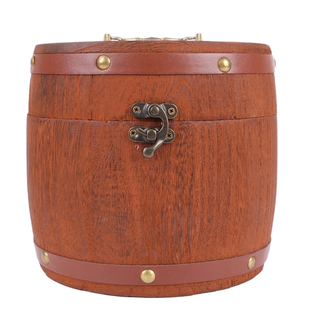 1PC Wooden Tea Barrel Retro Charcoal Pu-Erh Tea Box Delicate Tea Canister Chic Tea Gift Box Pu-Erh Tea Storage Box Coffee