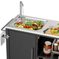 thumbnail image 5 of Olurrisa Outdoor Grill Table with Sink, Grill Cart with 304 Stainless Steel Sink and Cabinet, Outdoor Grill Cart,Outdoor Cart Sink Station with Wheels, L38" x W18" x H35", 5 of 7