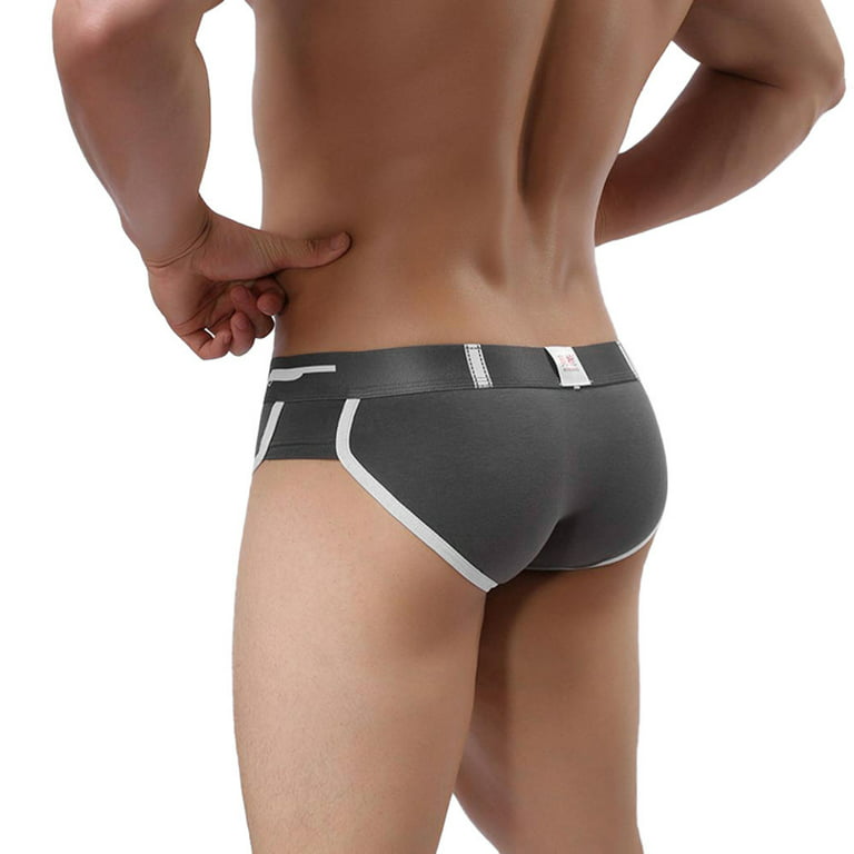 KaLI_store Underwear for Men Pack Men's Polyester Blend Total Support Pouch  Boxer Brief Grey,S 