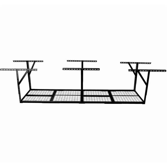 Heavy-Duty 4x8ft Overhead Garage Rack 600lb Capacity Adjustable Drop-Down