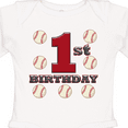 thumbnail image 4 of Inktastic First Birthday Baseball Boys Long Sleeve Baby Bodysuit, 4 of 5