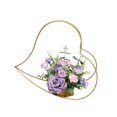 thumbnail image 4 of Cesta de flores artificiales, decoración de boda, decoración de flores de boda, adorno de rosas, decoración del hogar para mesa de regalo del Día de Púrpura, 4 of 8