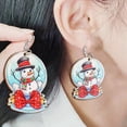 thumbnail image 3 of Christmas Wooden Printed Drop Earrings for Unique Holiday Style, 3 of 5