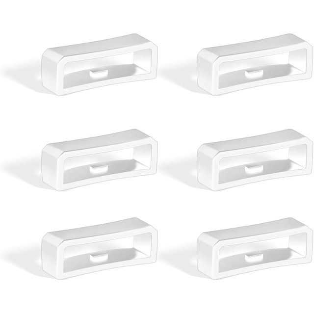 6pcs 20mm correa de reloj de bucle de silicona correa de reloj de pulsera de reemplazo de retención de reloj anillos de sujeción para smartwatch (blanco)