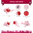 thumbnail image 3 of DolliBu I LOVE YOU Baby Soft Plush Pink Dolphin - Cute Stuffed Animal with Red Heart And With Name Personalization For Valentine, Anniversary, Romantic Date, Boyfriend or Girlfriend Gift - 11.75", 3 of 6