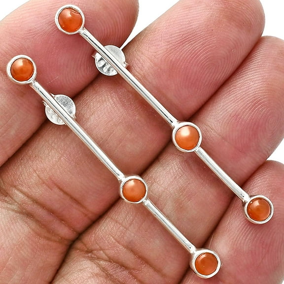 Carnelian 925 Sterling Silver Earrings Jewelry E-1255 AGE1017_A