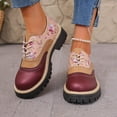 thumbnail image 6 of Women's Lace Up Shoes Heel Platform Vintage Round Toe Shoes For Women, 6 of 9