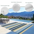 thumbnail image 3 of Blue Yellow Striped Outdoor Rug 4x6 Ft - Reversible Patio Rug Outdoor Camping Rugs, Farmhouse Stripes Vintage Washable Indoor Outdoor Area Rugs, Non-Slip Outdoor Carpet Runner for Deck/Porch, 3 of 8