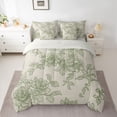 thumbnail image 2 of Homewish Countryside Flower 7-Piece Bedding Comforter Set,Rustic Botanical Floral King Bedding Sets,Green Gray Bed Sheets For Girls Teens,Ultra Soft Home Decor Reversible, 2 of 8