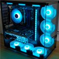 thumbnail image 3 of Ventilador de chasis RGB ajustable Ventilador de caja de alto flujo de aire Ventilador de refrigeración de chasis luminoso de marco completo con Juegos de teclado y mouse para computadora No.1, 3 of 6