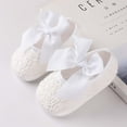 thumbnail image 2 of WREESH Baby Girls' Soft Sole Bowknot Princess Shoes: Wedding Dress Mary Jane Flats, Light Walker Shoes, and Non-Slip Slip-On Flats for Newborns White, 2 of 4