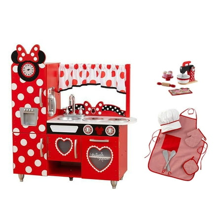 Kidkraft Disney Jr Minnie Mouse Kitchen Chef Set Wooden