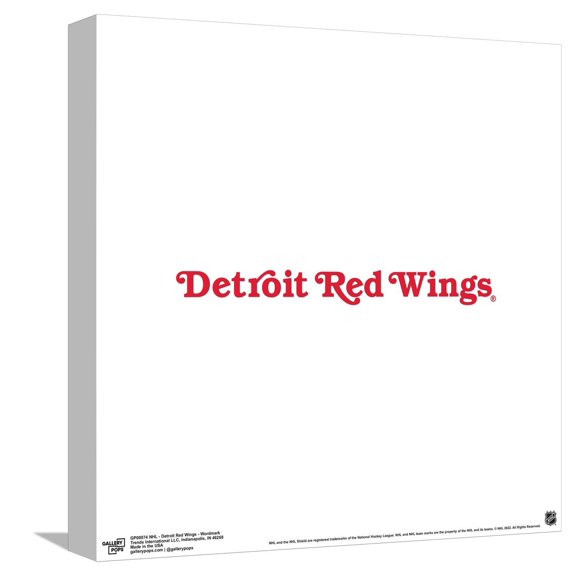 Gallery Pops NHL Detroit Red Wings - Wordmark Canvas Wall Art, Unframed Version, 12" x 12"