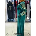 thumbnail image 2 of Lizaden Green Velvet Long Dress Traditional Abayas Women's, 2 of 3