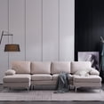 thumbnail image 2 of Royard Oaktree U-Shape Sectional Sofa Modern Modular Sofa Couch with Double Chaises & Metal Legs 4 Seats Indoor Linen Fabric Couch for Living Room, Apartment, Studio, Office,Beige, 2 of 7