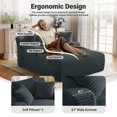 thumbnail image 6 of Aukfa Corduroy Chaise Lounge Chair, Oversized Indoor Lounger Floor Sofa Bed for Living Room, Bedroom, Small Space,Dark Gray, 6 of 9