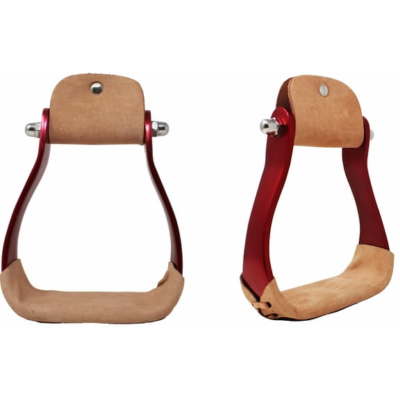 Western Horse Tack Red Aluminum Saddle Barrel Racing Stirrups 5175RD