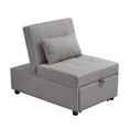 thumbnail image 4 of Caskey Convertible Ottoman Sleeper Bed Chair, Light Gray Vinyl, 4 of 8