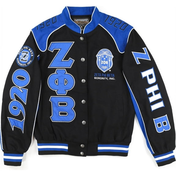 Big Boy Zeta Phi Beta Divine 9 S12 Racing Twill Jacket [Black - S]