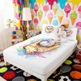 thumbnail image 4 of Erosebridal Watercolor Bow Baseball Full Size Sheets, Cute Sport Bed Sheets for Girls and Boys, 4 Pieces, 1 Flat Sheet, 1 Fitted Sheet and 2 Pillowcases, 4 of 6