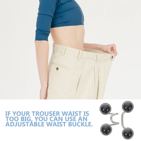4 Sets No Sew Waist Buckle for Pants Nail-free Jeans Button Buckles