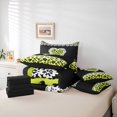 thumbnail image 6 of jejeloiu Yellow Animals Print 7 Pieces Bedding Comforter Set,Chic Leopard Print Full Bedding Set,Cheetah Pattern Heart Fitted Sheet Flat Sheet For Men Women,Breathable Home Decor Reversible, 6 of 8
