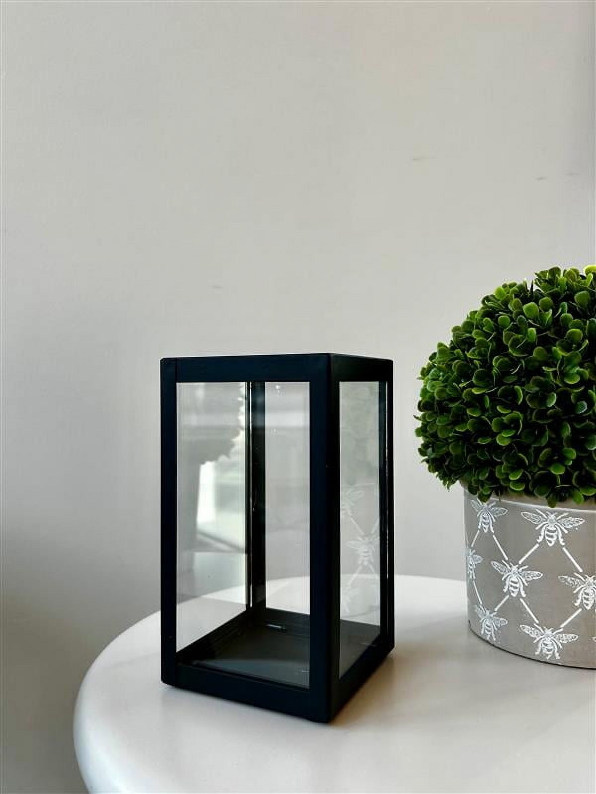 Better Homes & Gardens Indoor Decorative Metal Candle Holder Lantern, Black, Medium