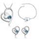 thumbnail image 1 of Conjunto de colgante de corazón calado azul con diamantes de imitación, conjunto de joyería elegante, pendientes, pulsera, regalo, mujer, niña, M0486 BANYUO  Electrónica, 1 of 1