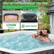 Outdoor Inflatable Hot Tub for 4-6 Person Square - 73 inch Portable Hottub Spa with Control Panel, Blow Up Spa Bathtub with 130 Soothing Bubble Air Jets, Cover, 2 Filter, 240 Gallon