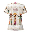 thumbnail image 6 of Fuzoiu Black African Woman Print Women's V-Neck T-Shirt,Women's Short Sleeve Top, Comfortable for Work, Leisure, and Sports, 6 of 7