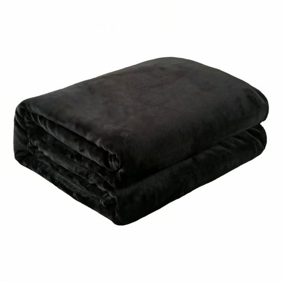AUQ Throw Blanket,Plush Flannel Fleece Cute Blanket,Warm Winter Comfort Soft Throw Blanket,Black,20*27in