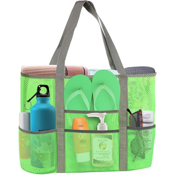 Waterproof Mesh Beach Bag, Lightweight & Foldable Pool Bag for Gym