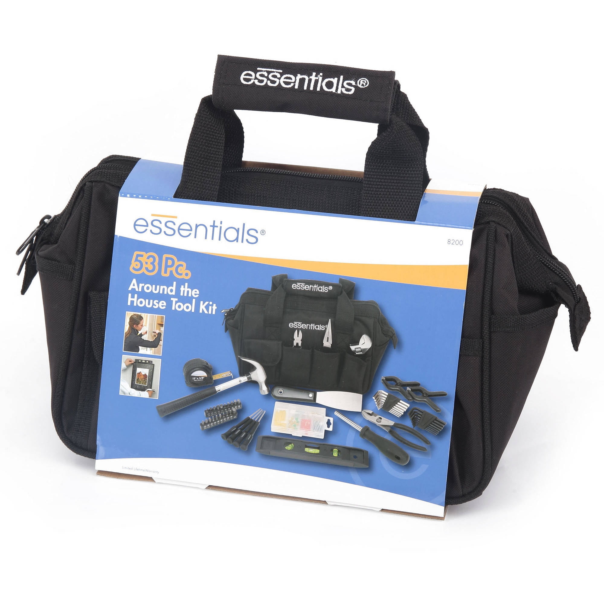 Essentials 53 Piece Around The House Tool Kit Black