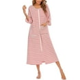 thumbnail image 4 of Faithtur Robe de Nuit d'Été pour Femme Grande Taille à Rayures Col Rond Fermeture Éclair Jupe de Sommeil, 4 of 7