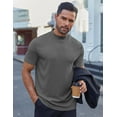 thumbnail image 5 of COOFANDY Men's Half Turtleneck Shirts Short Sleeve Slim Fit Underwear T-Shirts Lightweight Baselayer Mock Top, 5 of 10